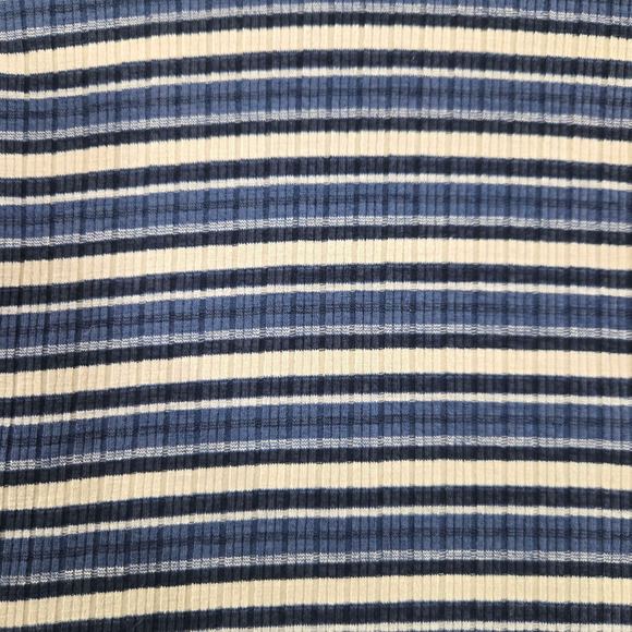 Free People Blue Striped Cape Cold Basic T-Shirt Long Sleeve Top Size Medium - Picture 3 of 11